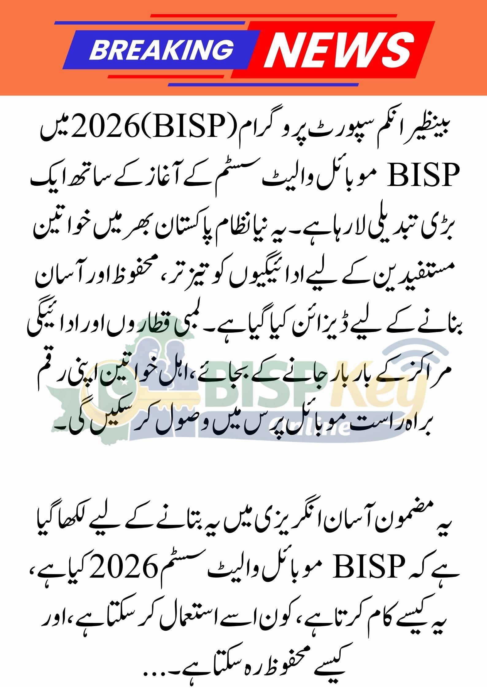 BISP Mobile Wallet System 2026 